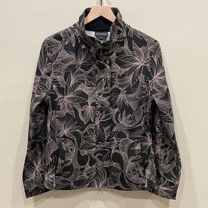 Athleta Odyssey Black Floral Print Jacket - Size: Medium